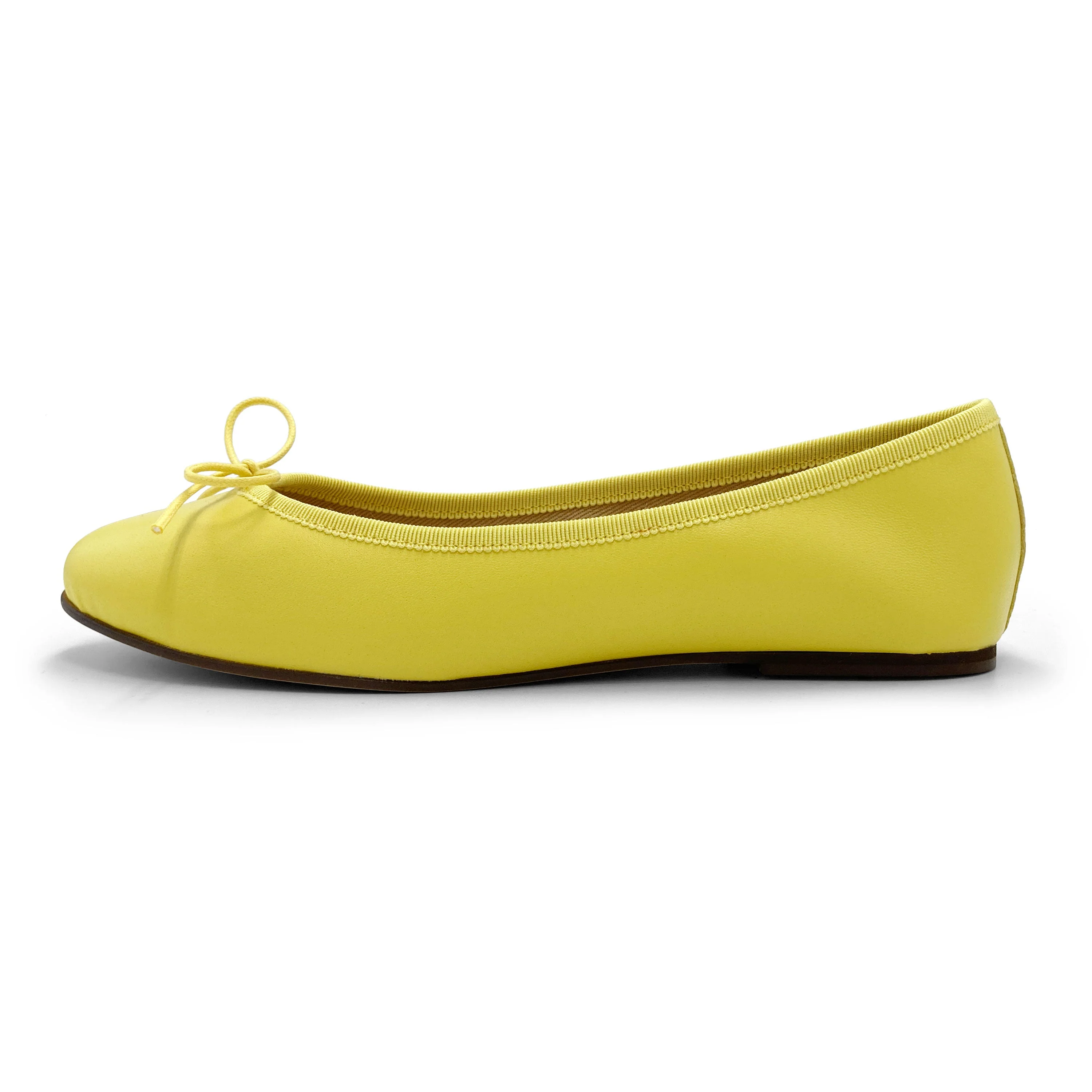 Lemon yellow leather ballet flats - Image 4
