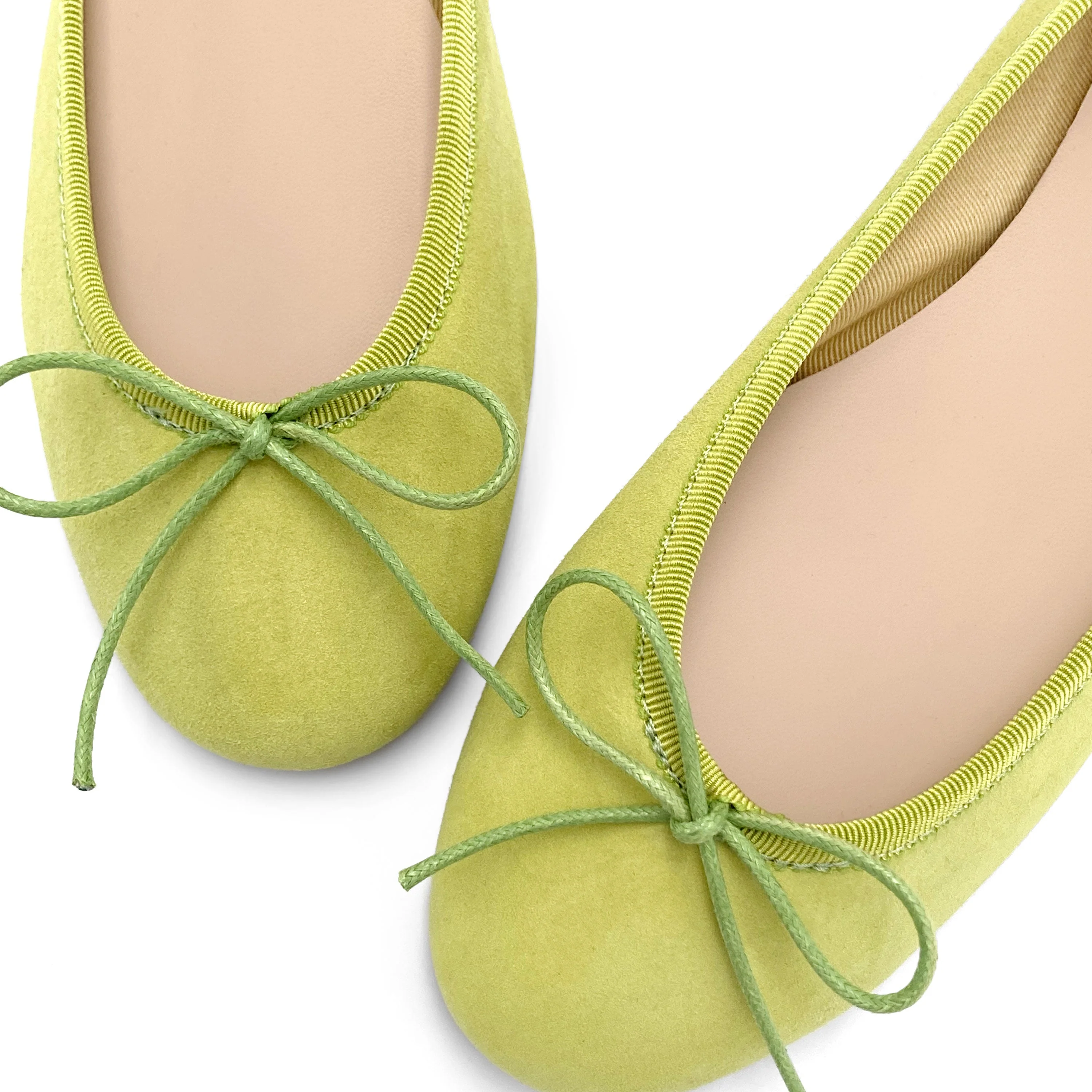 Lime green suede ballet flats - Image 3
