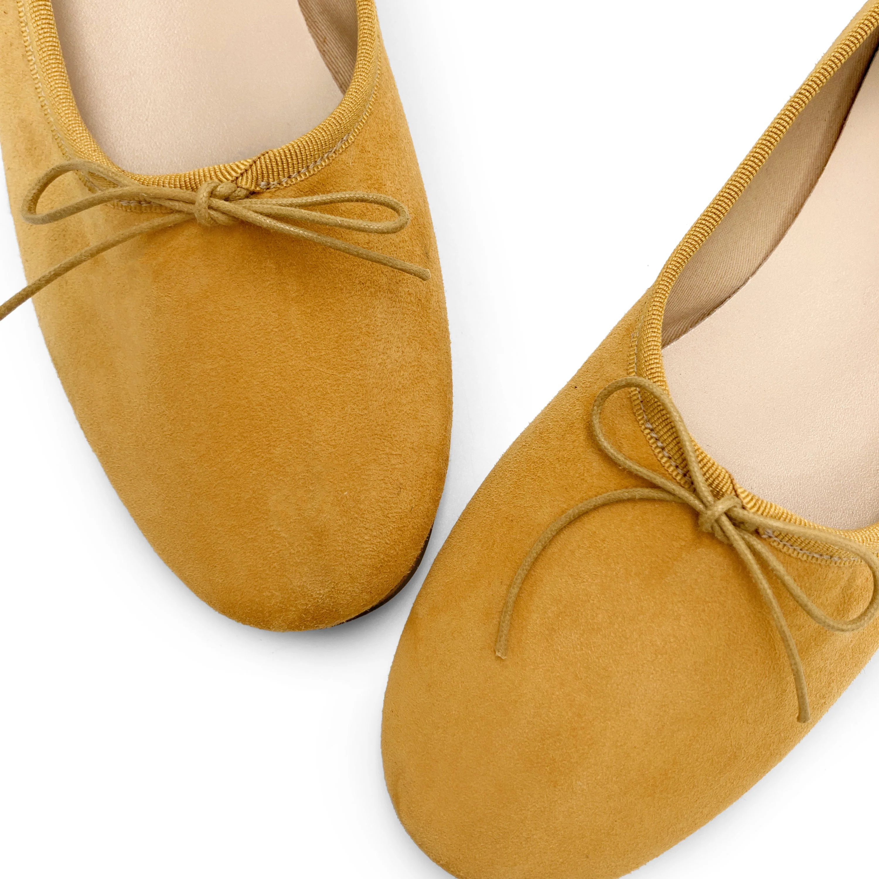 Mustard yellow suede "glove shoes" ballet flats - Image 4