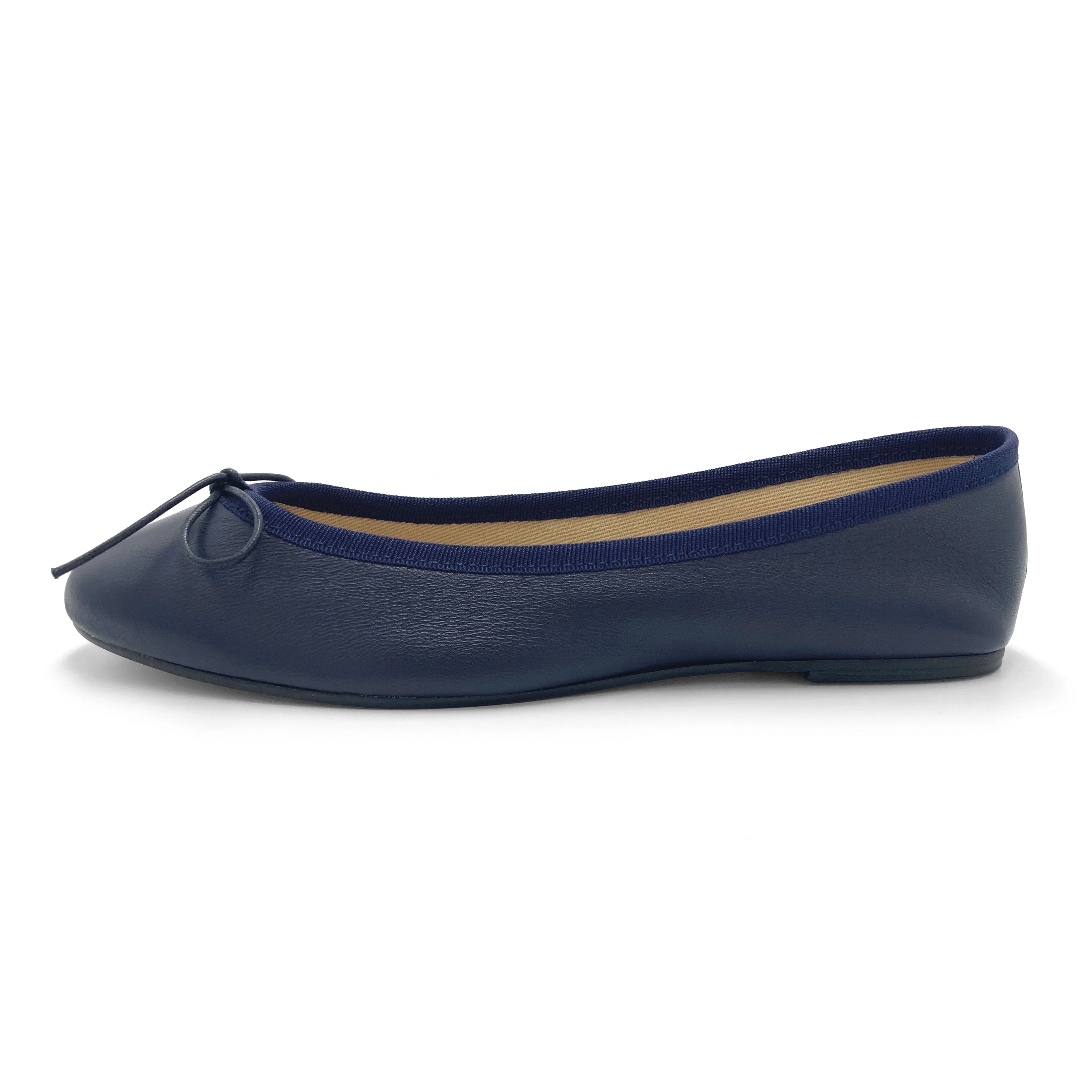 Navy blue leather ballet flats - Image 4