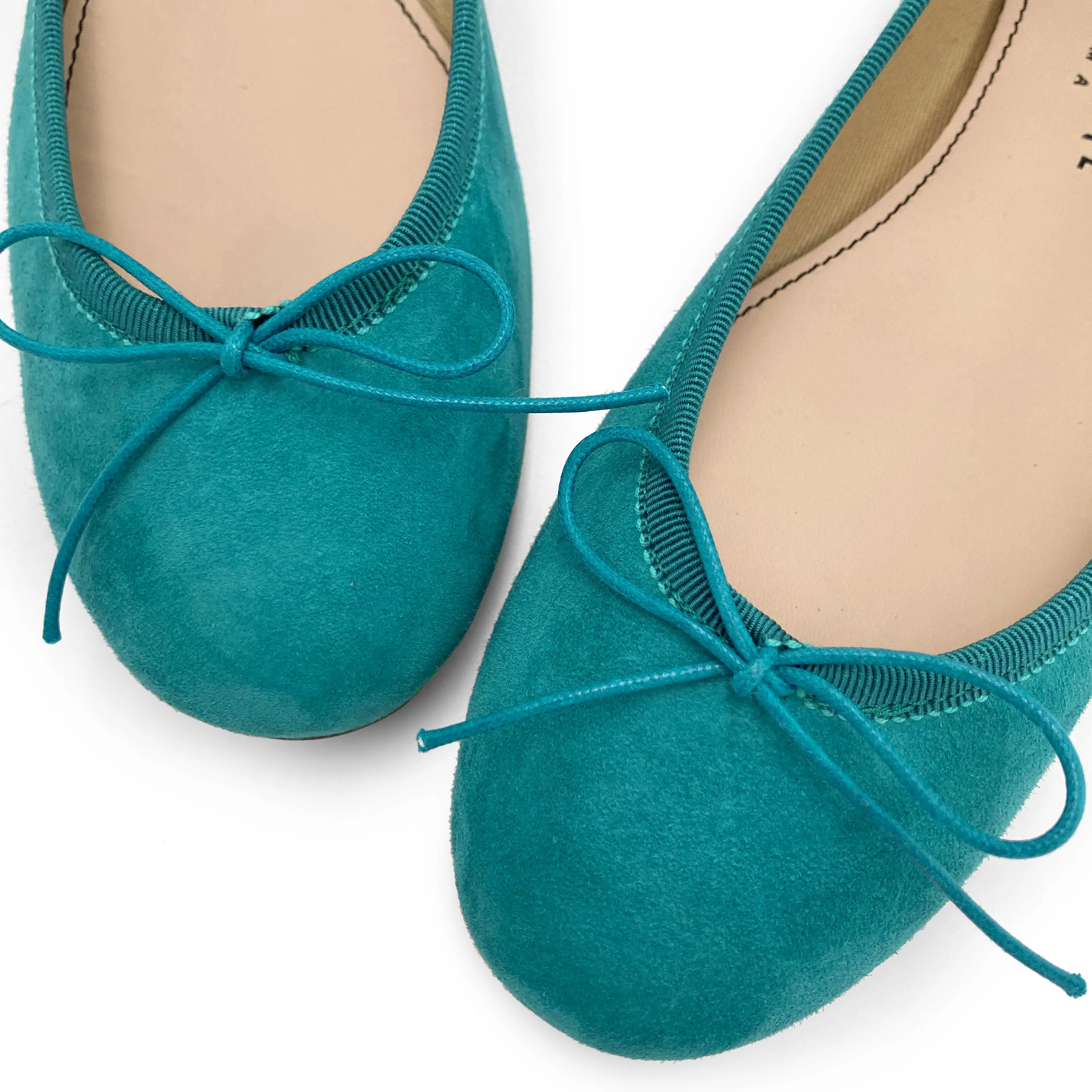 Peacock blue suede ballet flats - Image 3