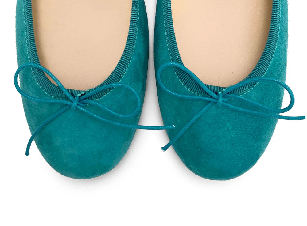 Peacock blue suede ballet flats - Image 6