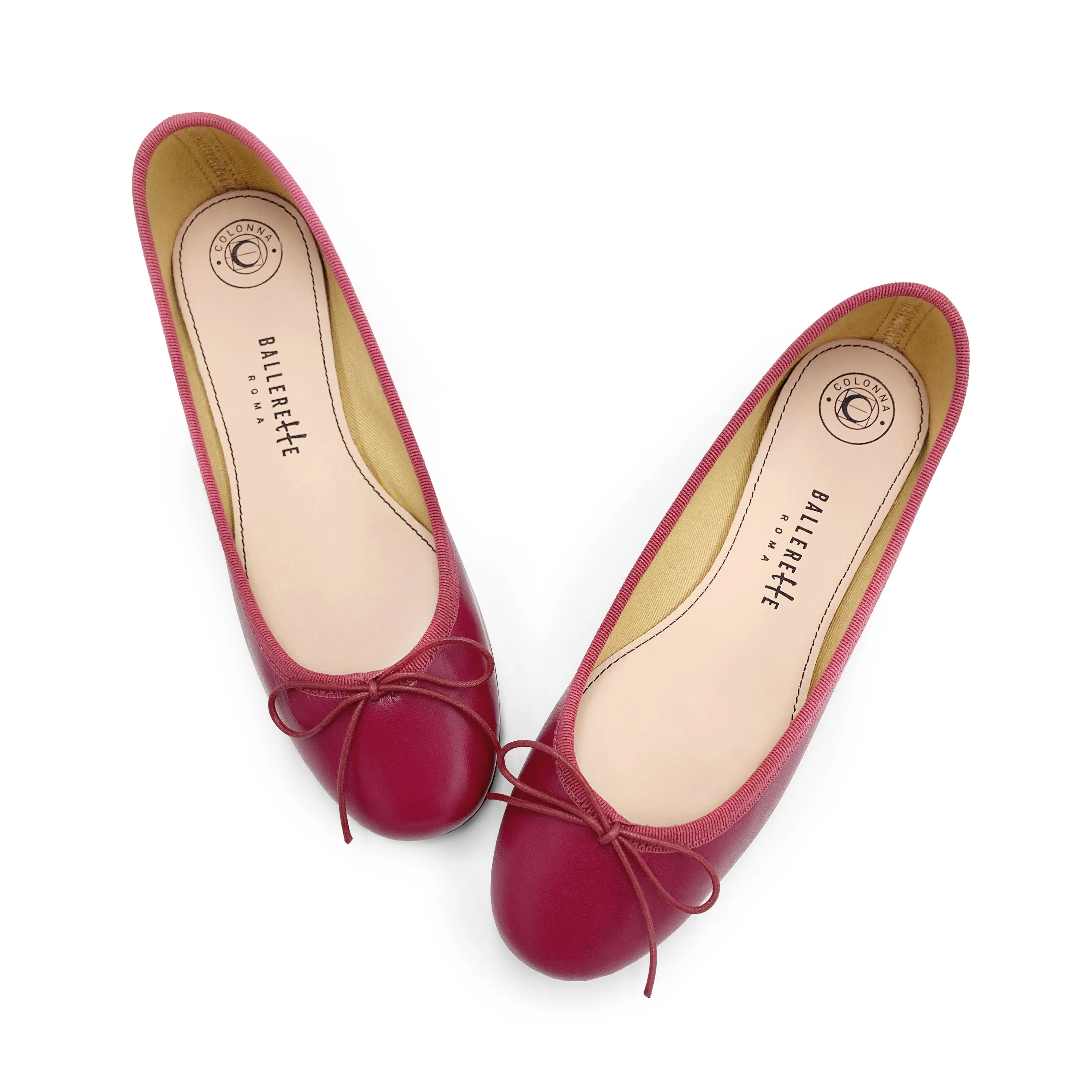 Plum leather ballet flats - Image 2