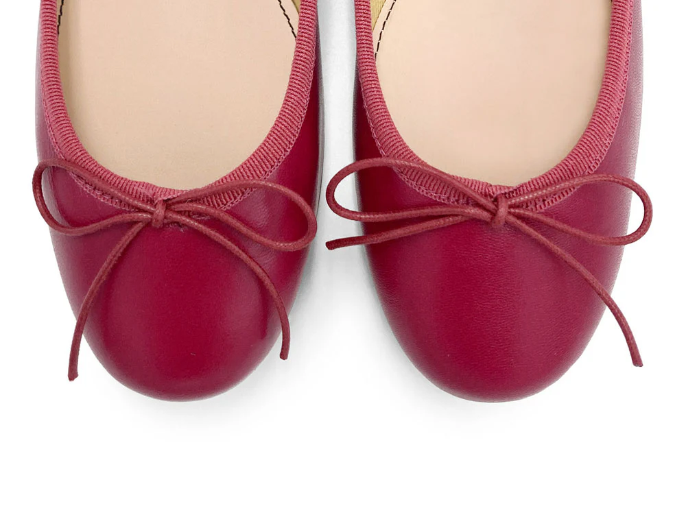 Plum leather ballet flats - Image 5