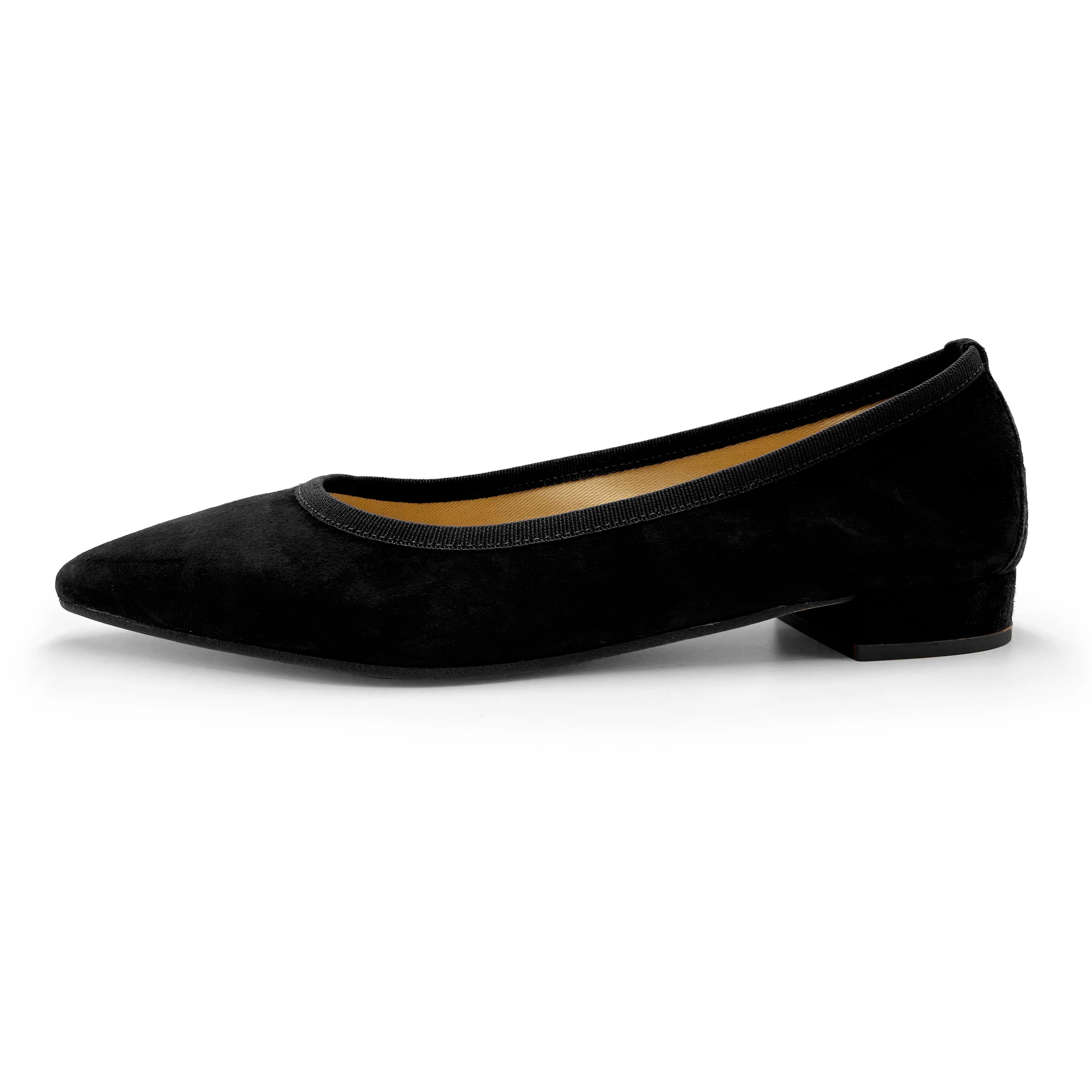 Pointed toe black suede ballet flats - Image 3