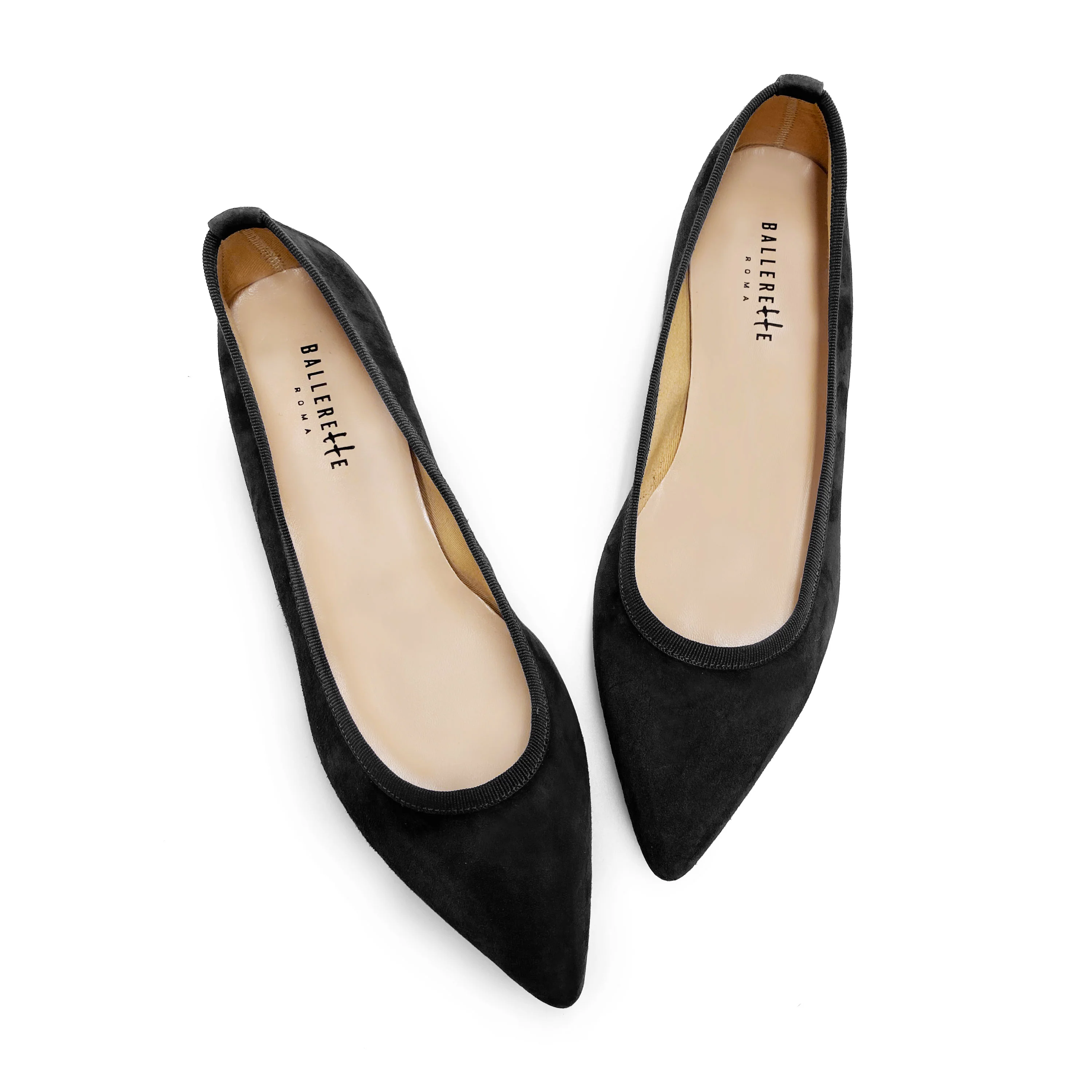 Pointed toe black suede ballet flats - Image 5