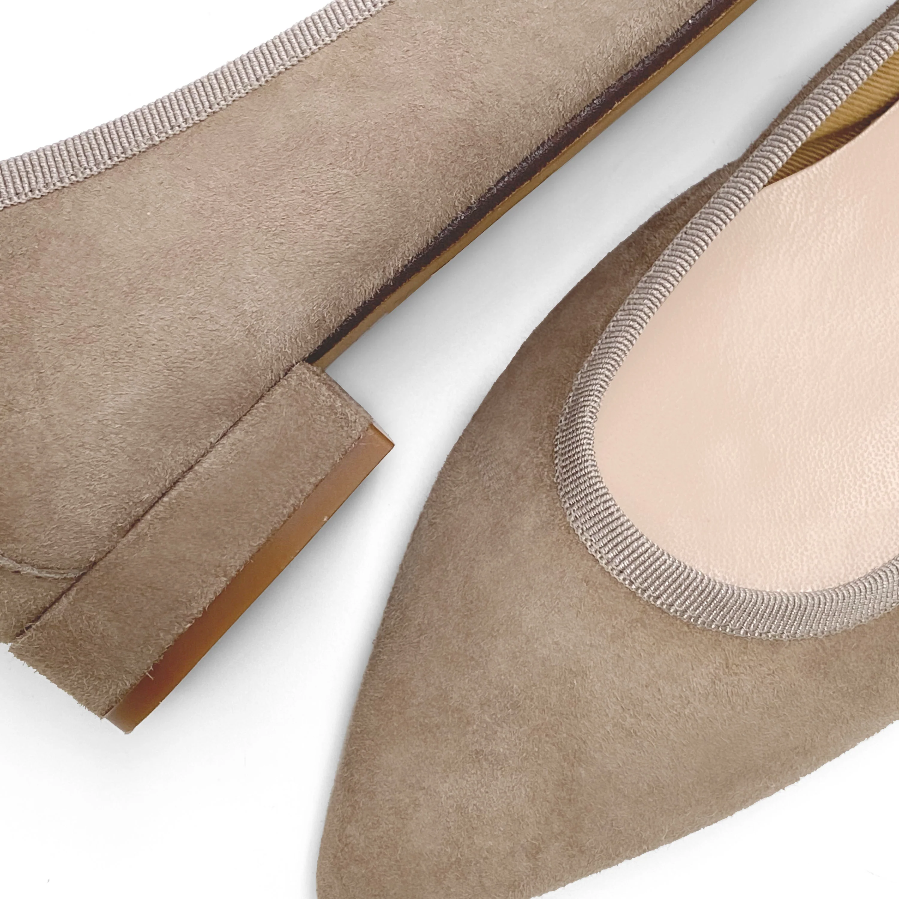 Pointed toe dove gray suede ballet flats - Image 3