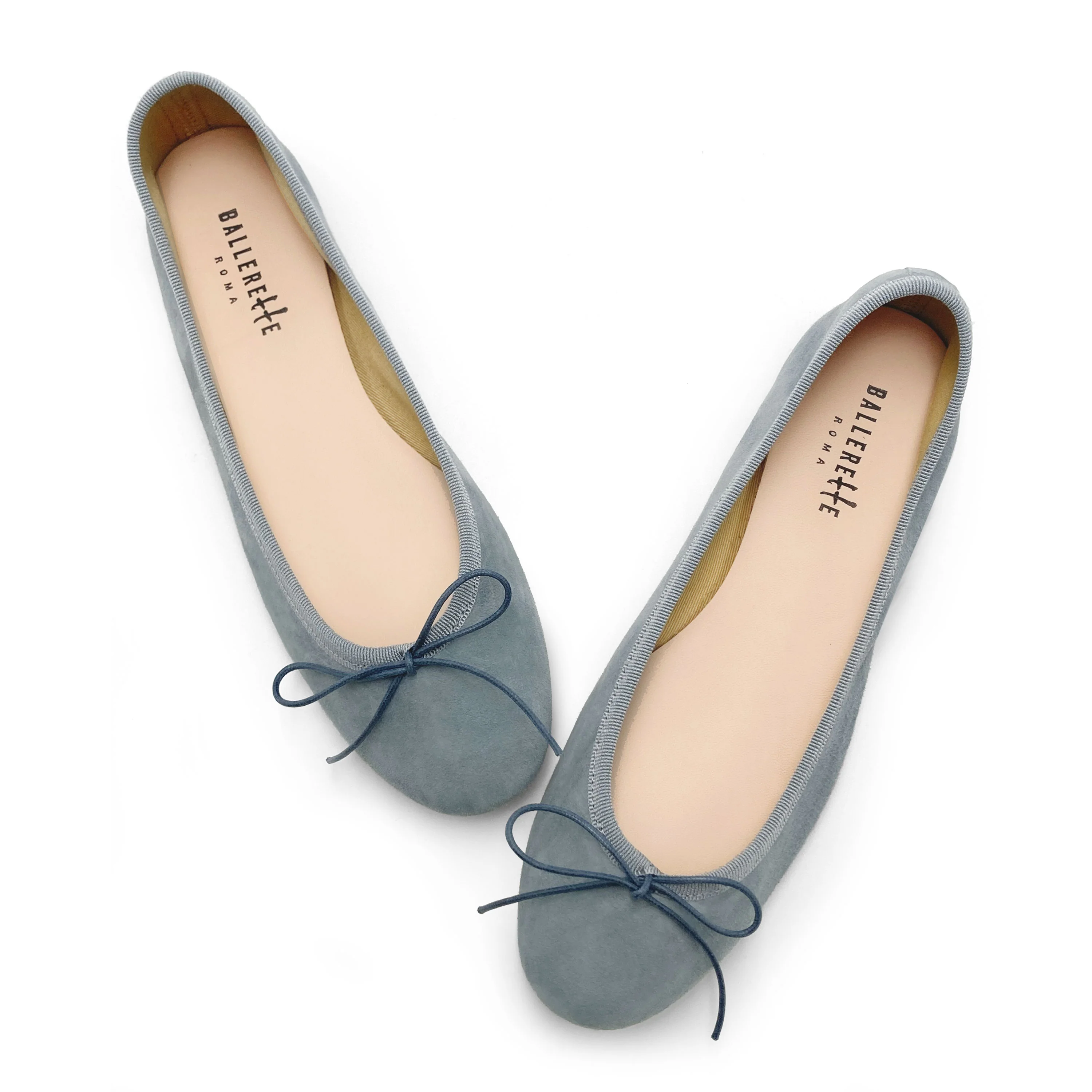 Powder blue color suede ballet flats - Image 2