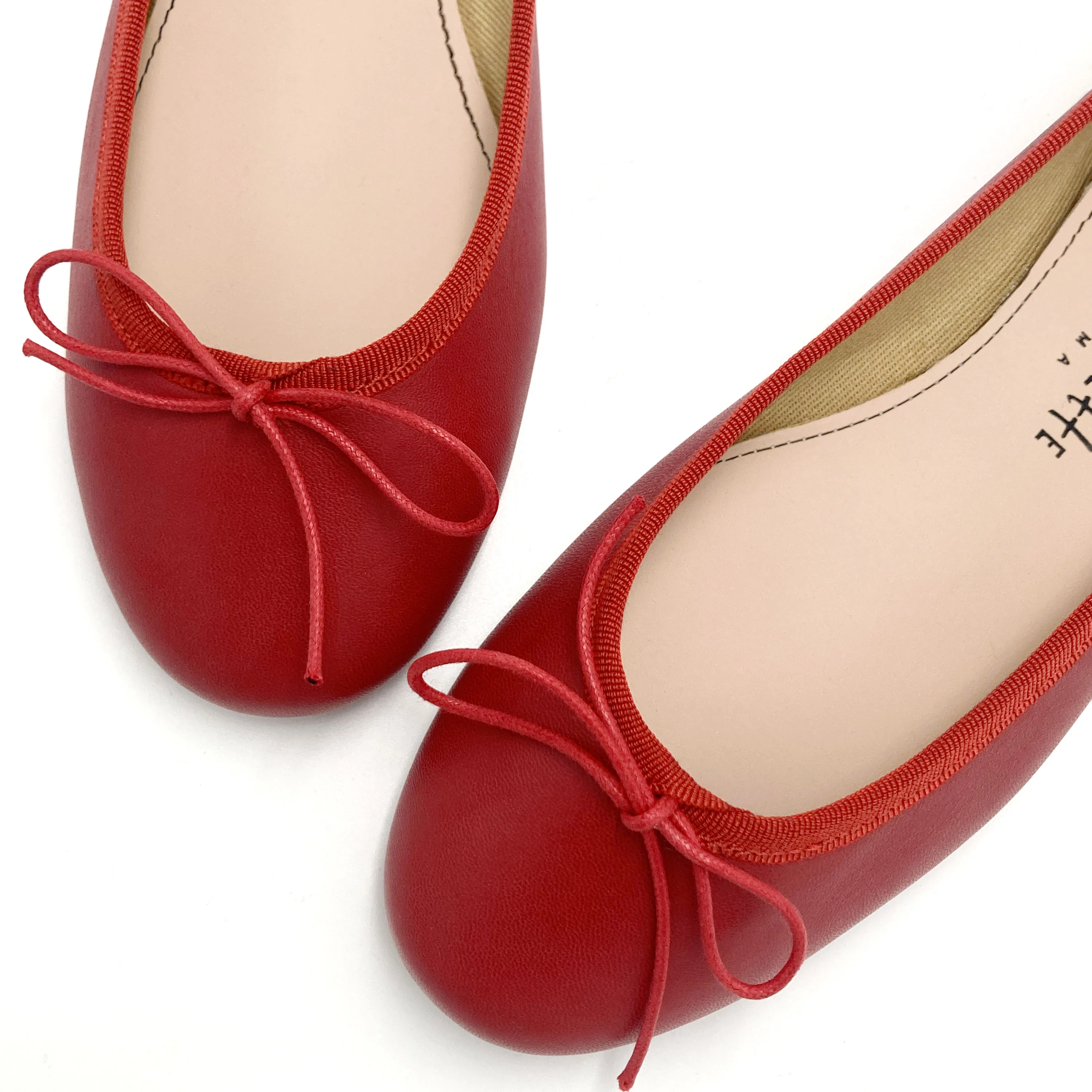 Red leather ballet flats - Image 3