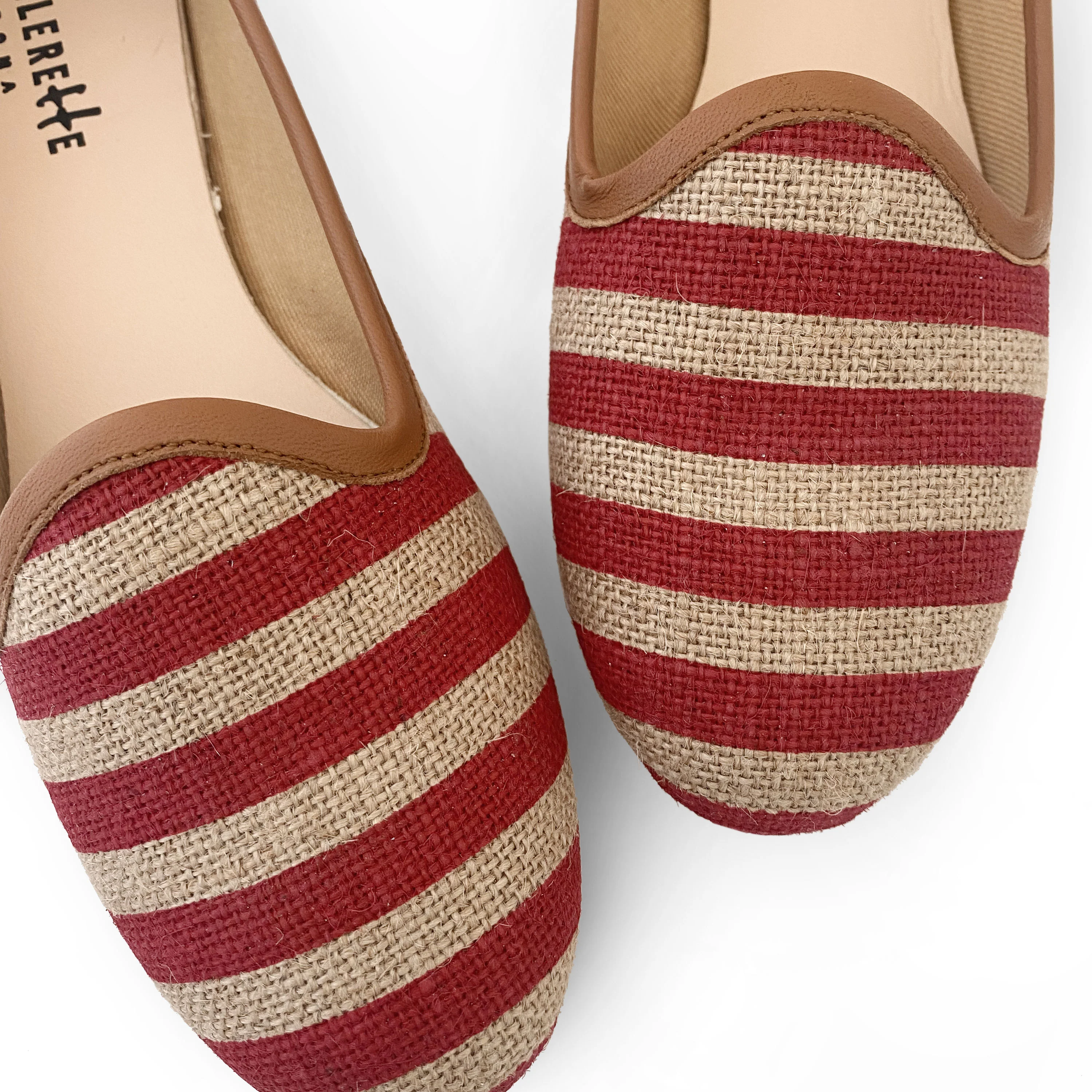 Red striped jute loafers - Image 4
