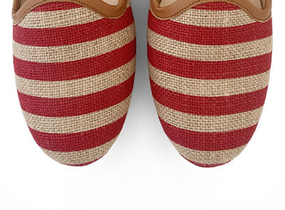 Red striped jute loafers - Image 5