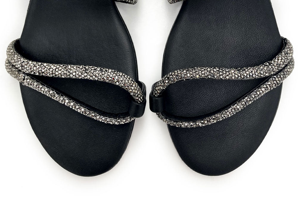 Silver jeweled sandals with rhinestones - Image 5
