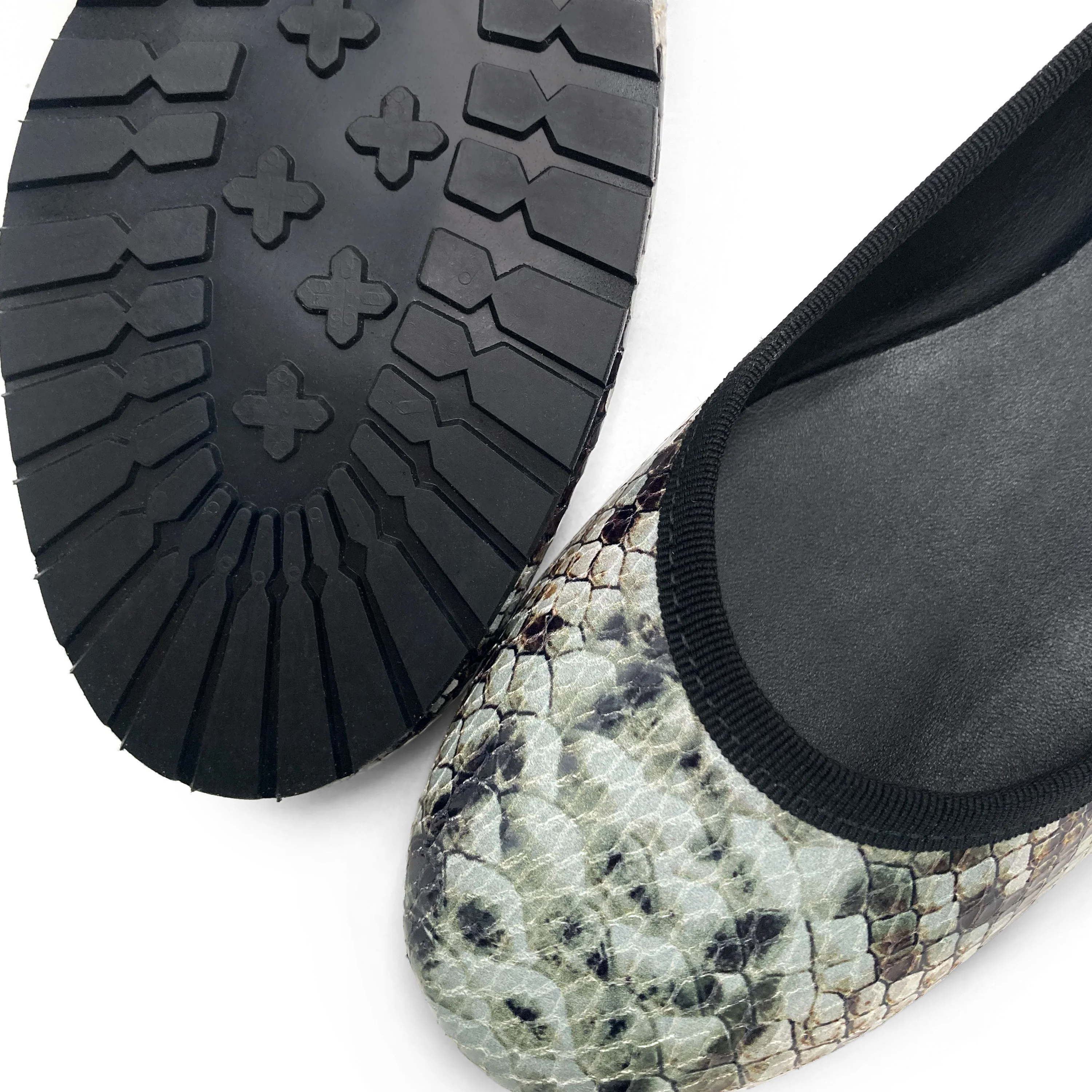 Snake print leather ballet flats - Image 4