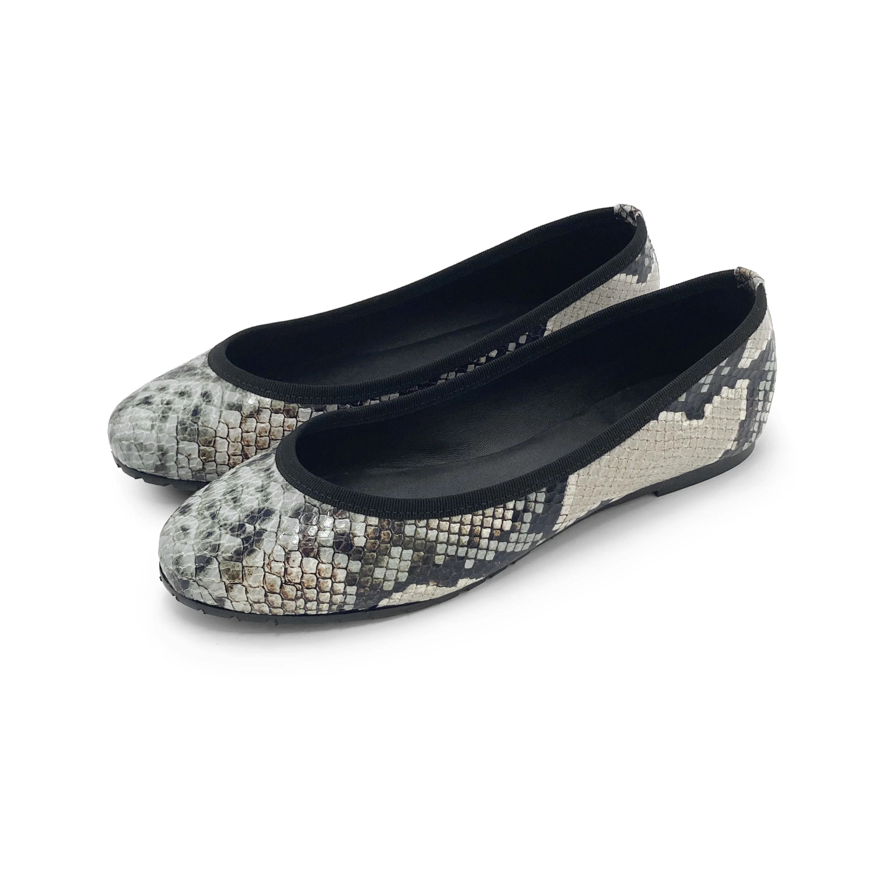 Snake print leather ballet flats - Image 5