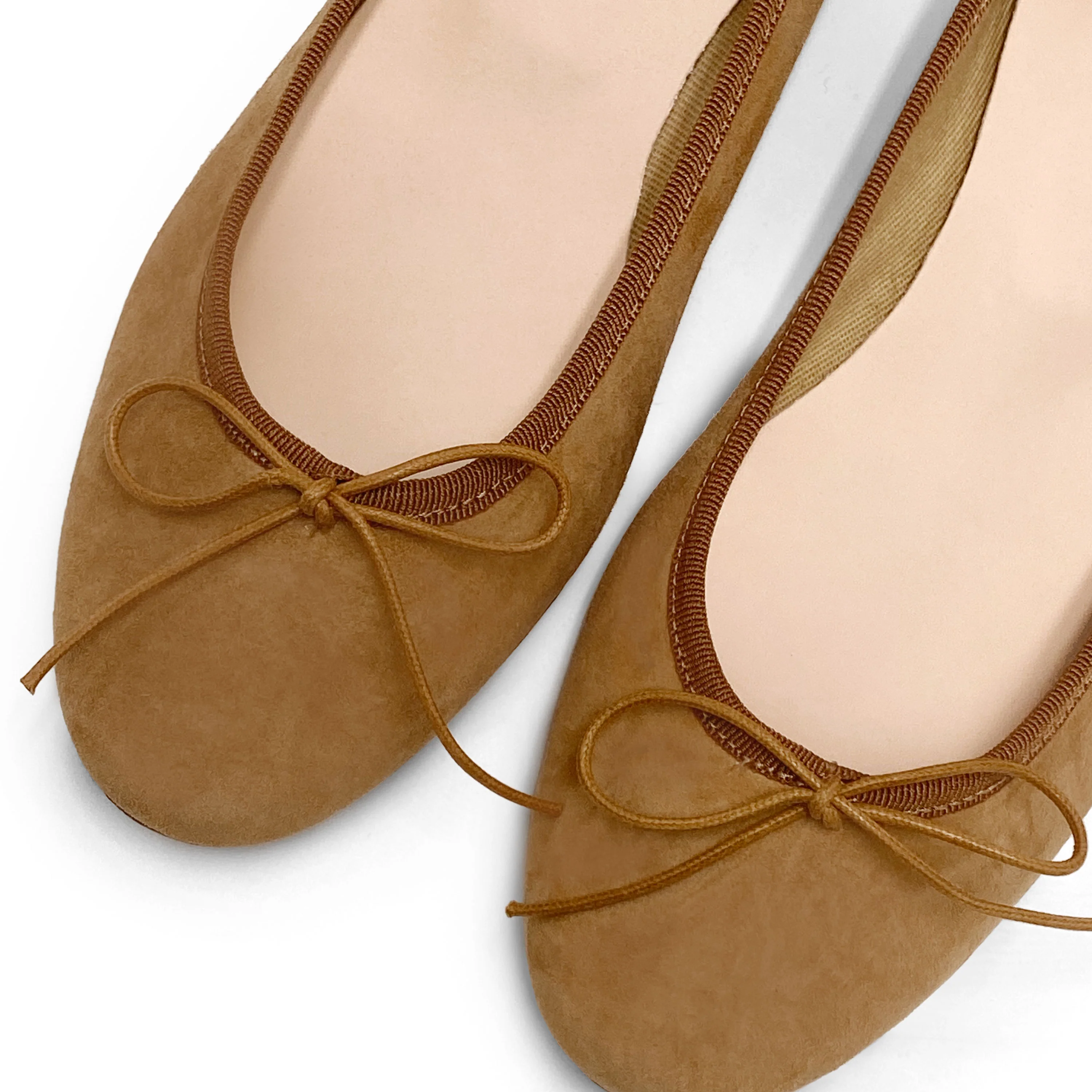 Tan suede medium heel ballet flats - Image 3