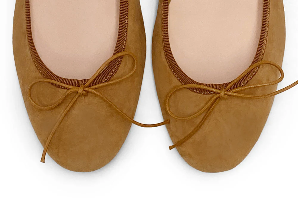 Tan suede medium heel ballet flats - Image 5