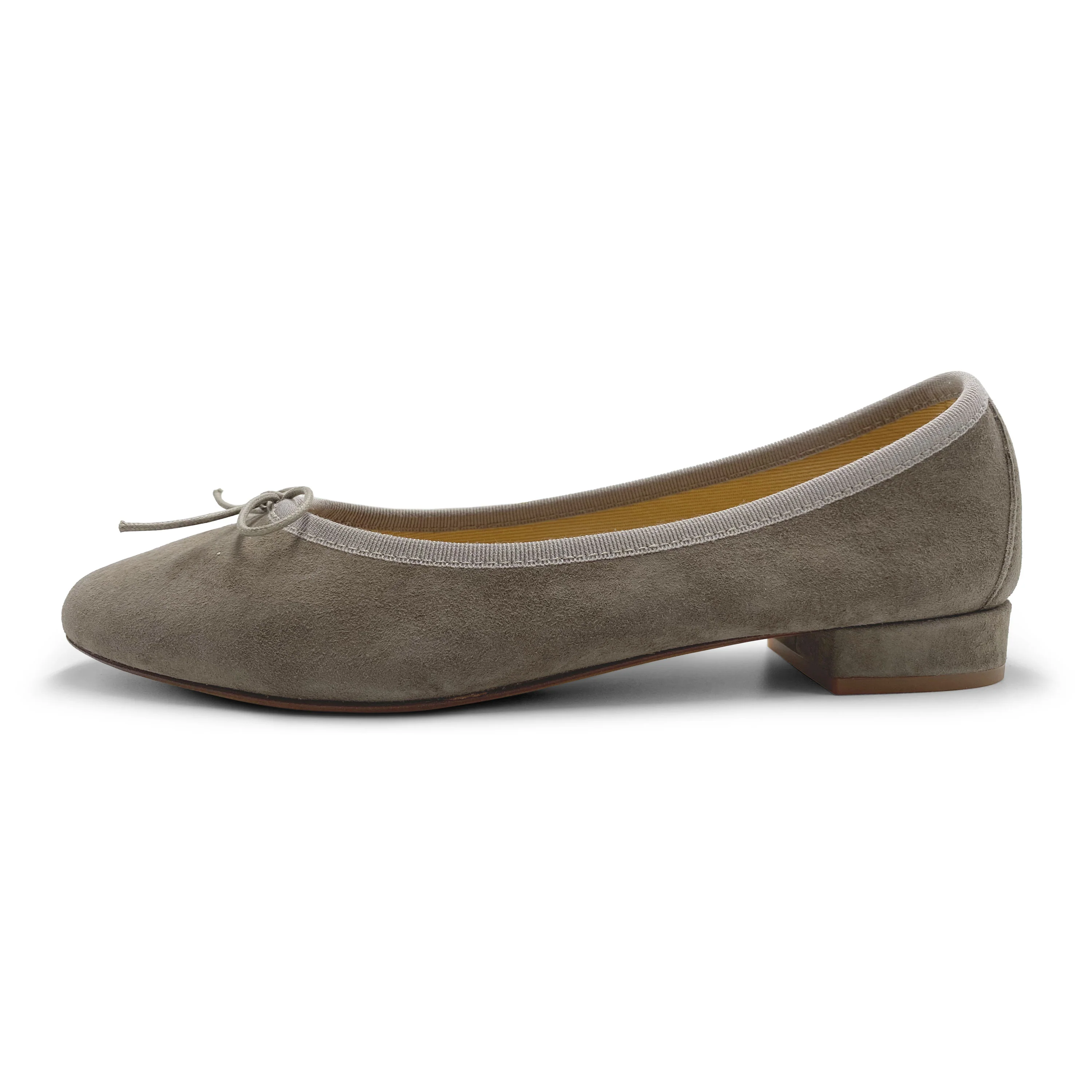 Taupe suede medium heel ballet flats - Image 4
