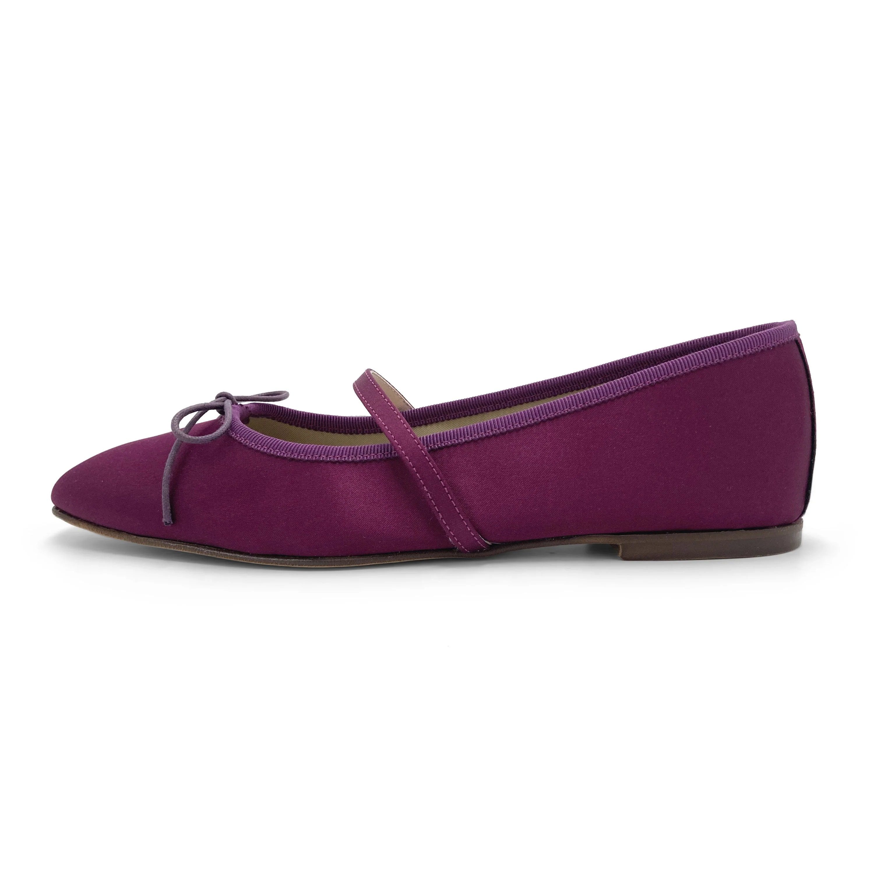 TT Go Green collection fuchsia satin Mary Jane ballet flats in eco fabric - Image 4