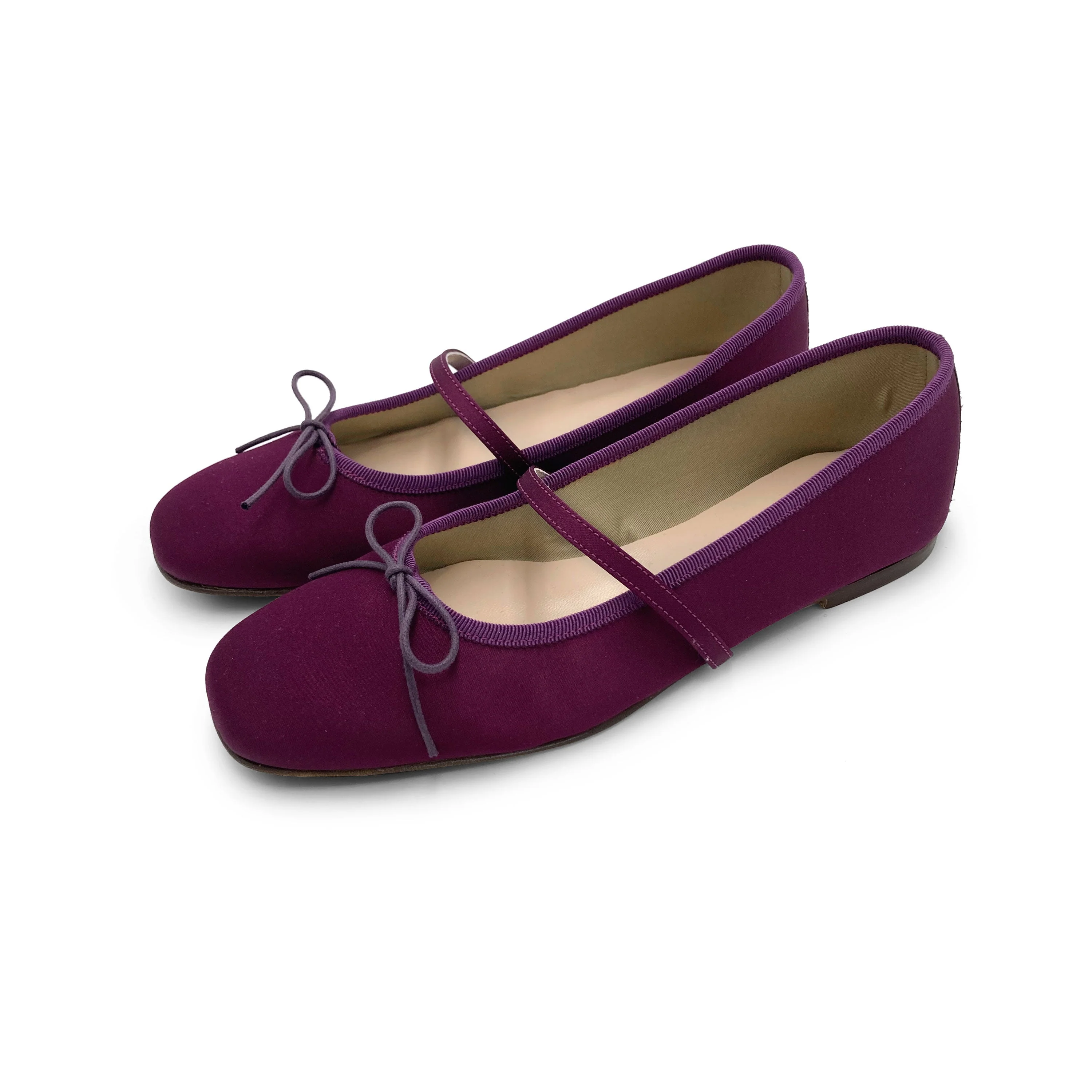 TT Go Green collection fuchsia satin Mary Jane ballet flats in eco fabric - Image 5