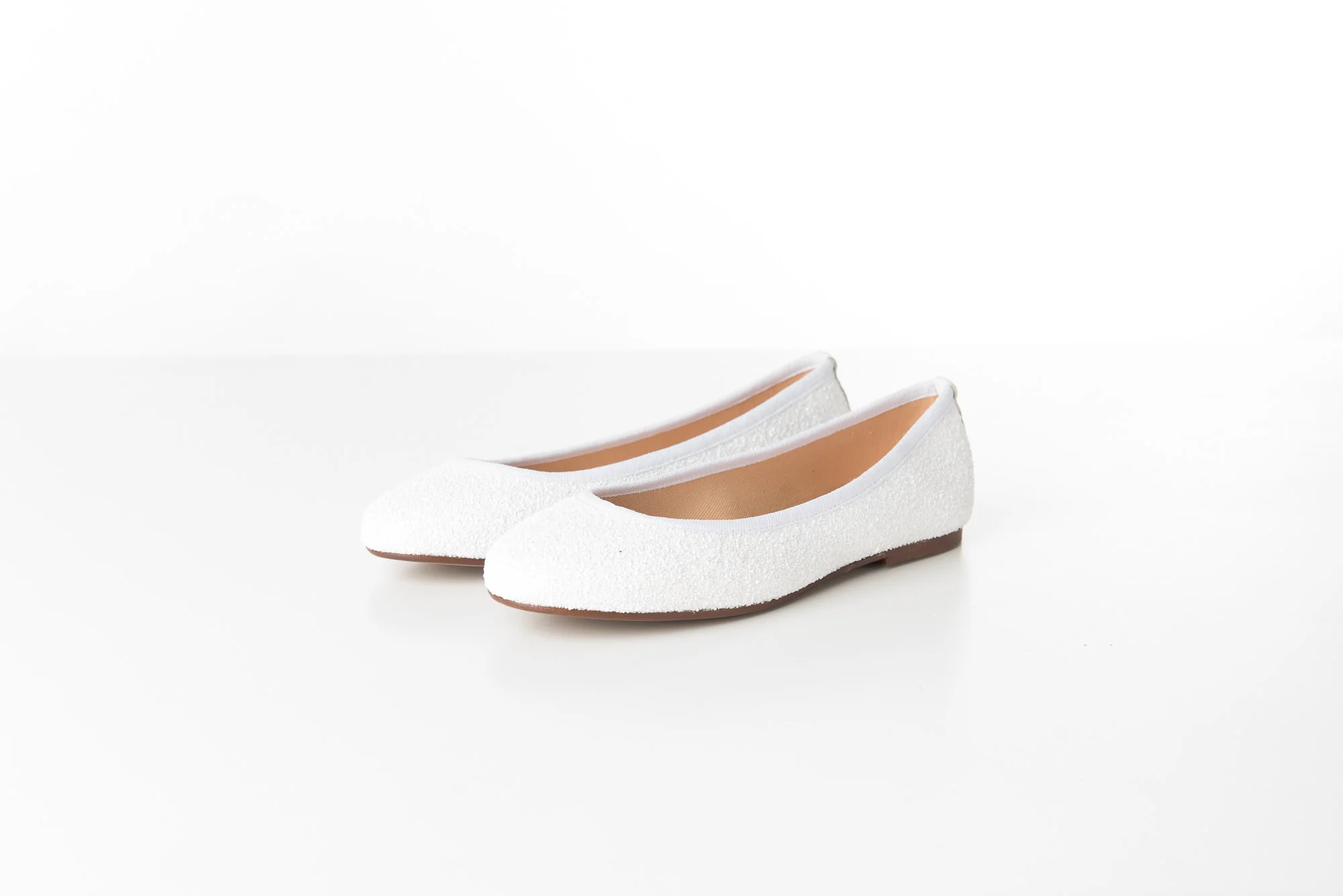 White glitter bridal ballet flats - Image 2