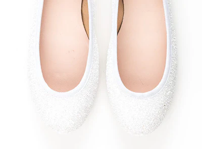 White glitter bridal ballet flats - Image 5
