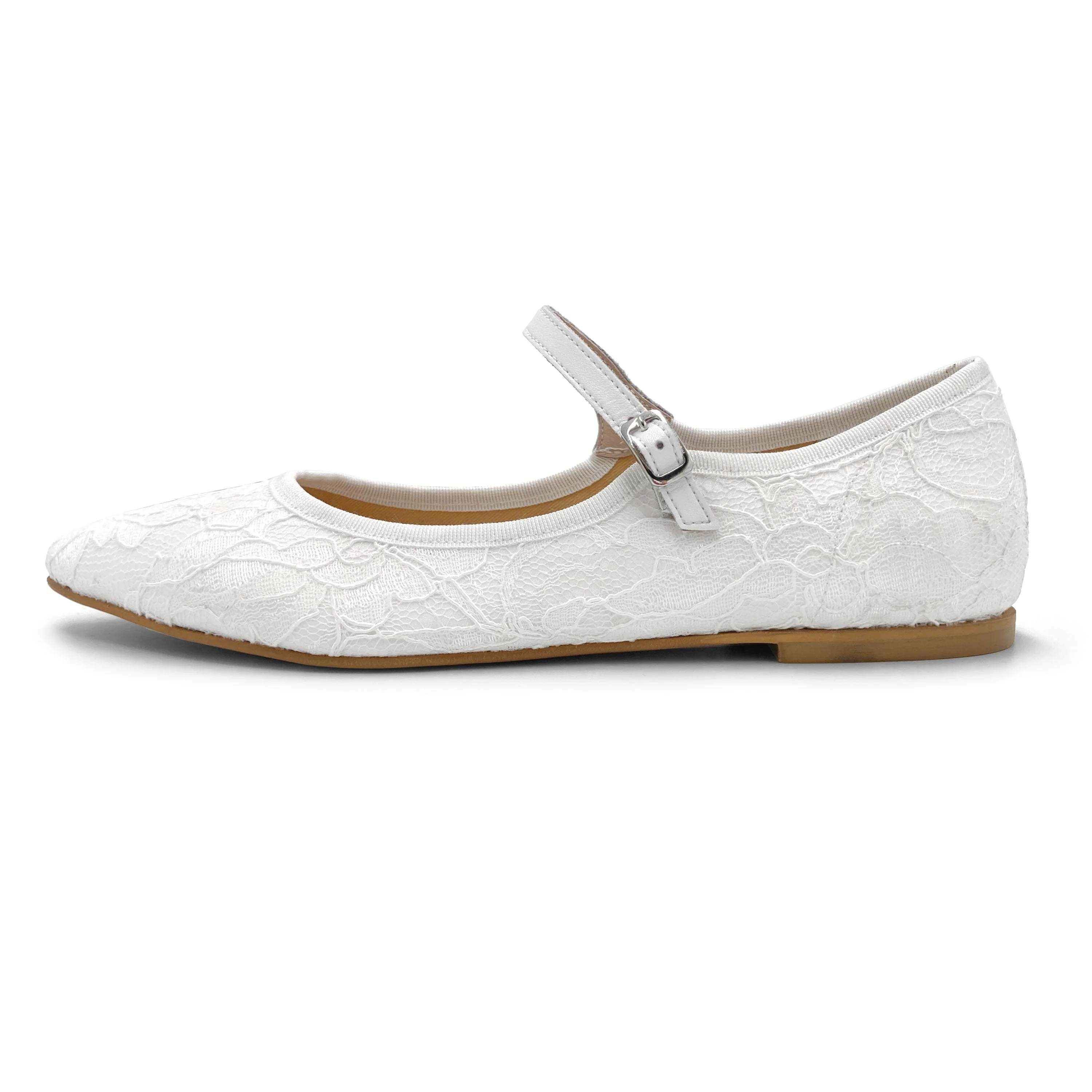White lace bridal Mary Jane ballet flats - Image 4