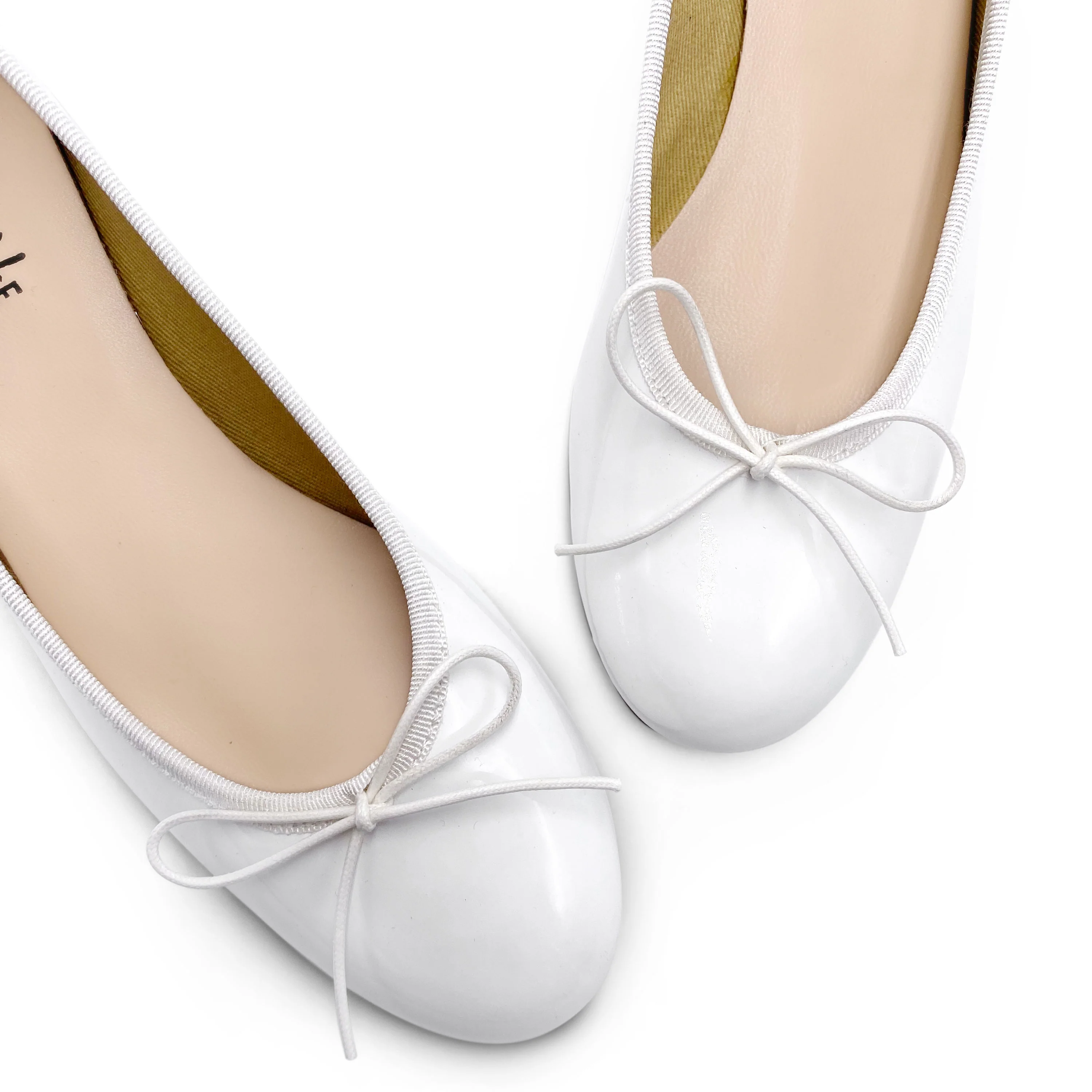 White patent ballerinas with high heels - Image 4