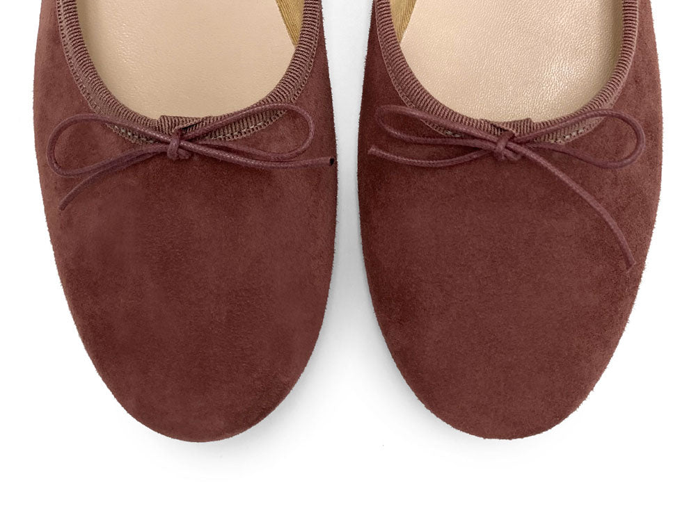 Wine purple suede "glove shoes" ballet flats - Image 5
