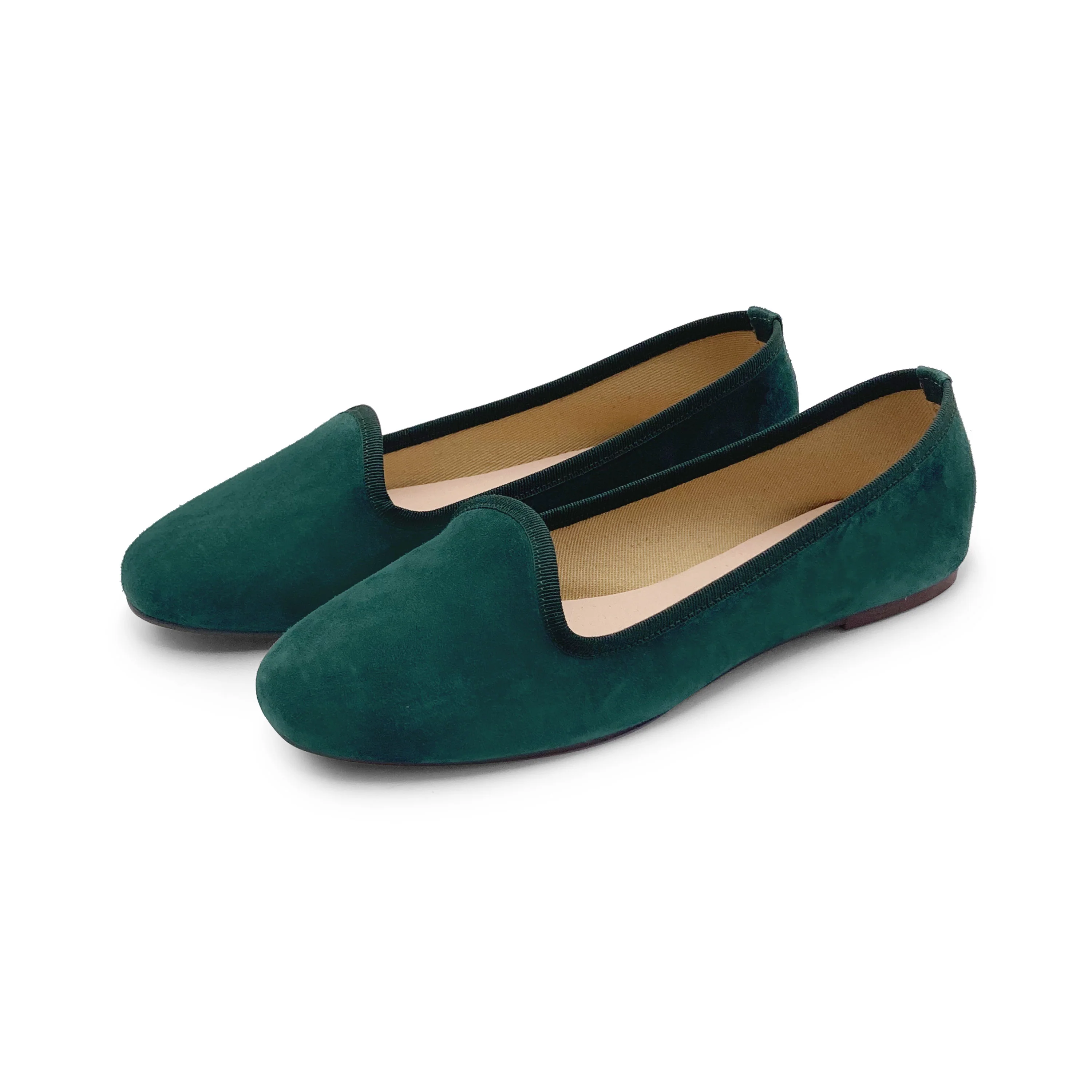 Women loafers in bottle green suede - Image 4