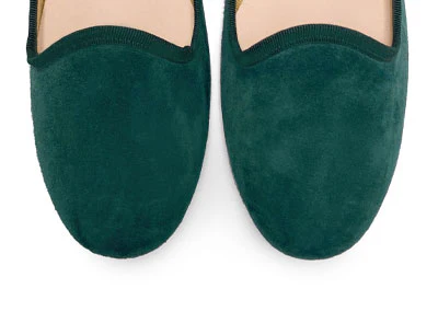 Women loafers in bottle green suede - Image 5