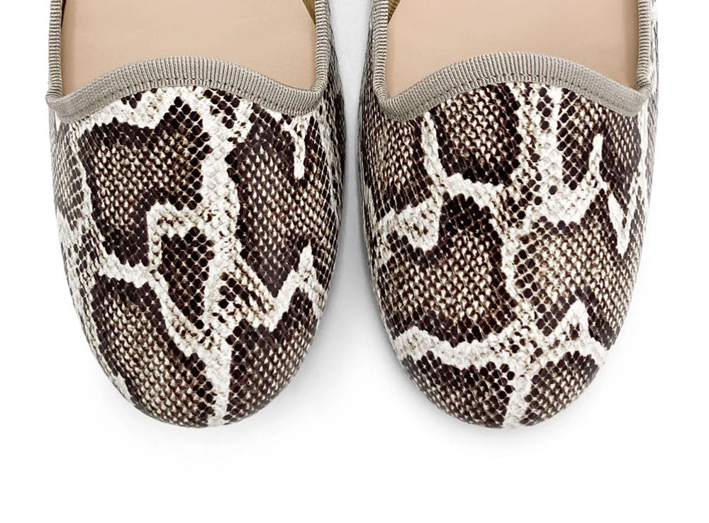 Women’s animal print python-effect leather loafers - Image 5