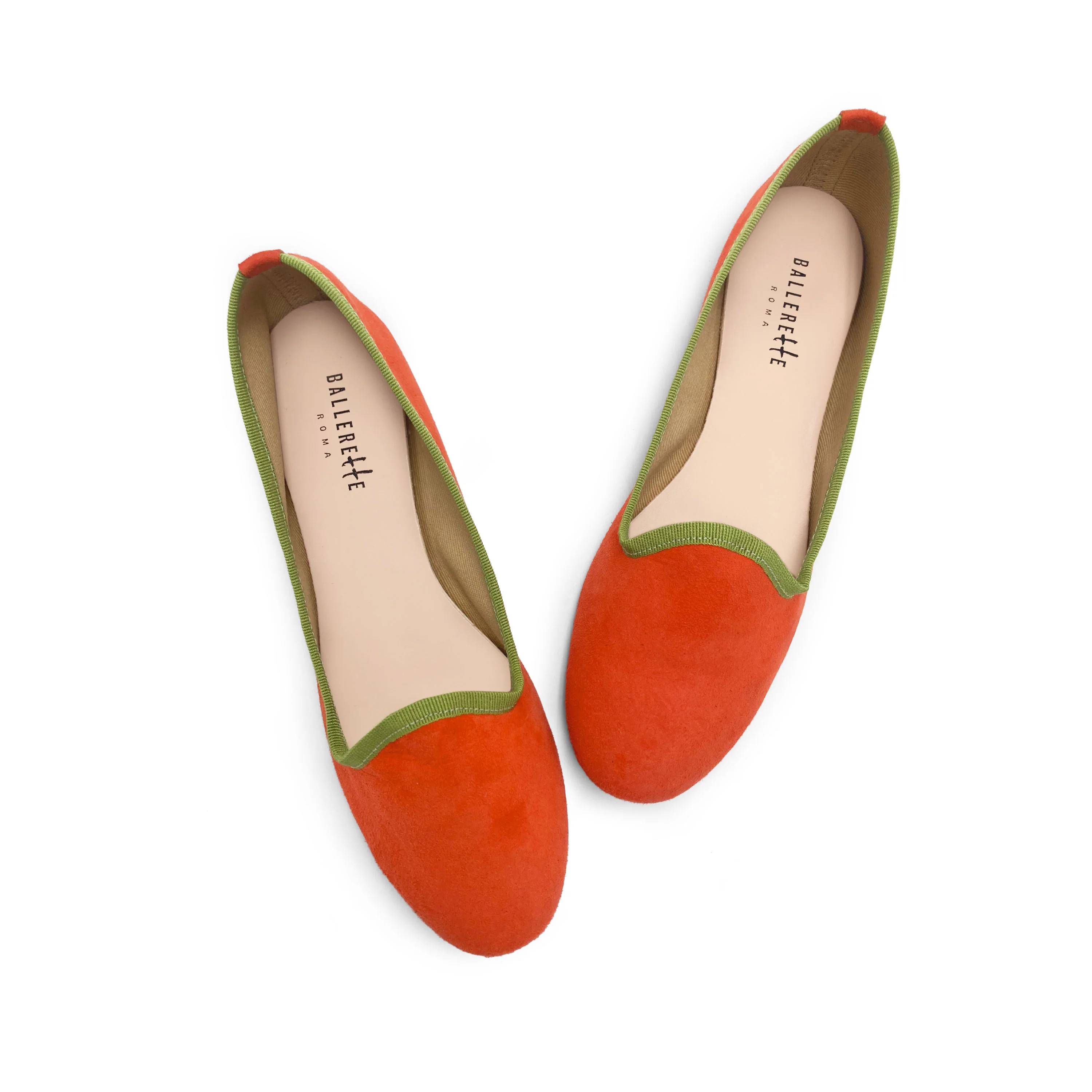 Women's orange suede loafers - Image 2