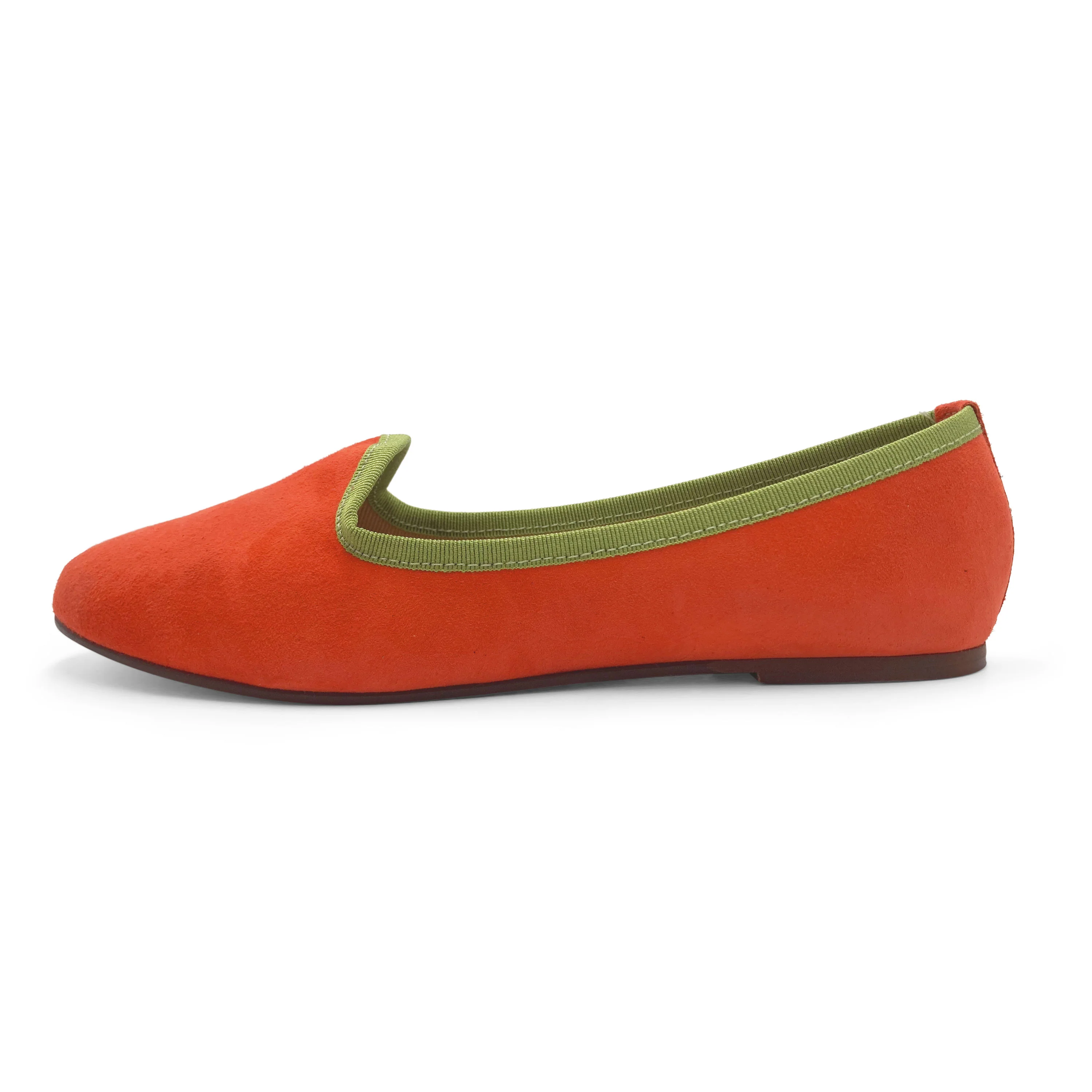 Women's orange suede loafers - Image 4