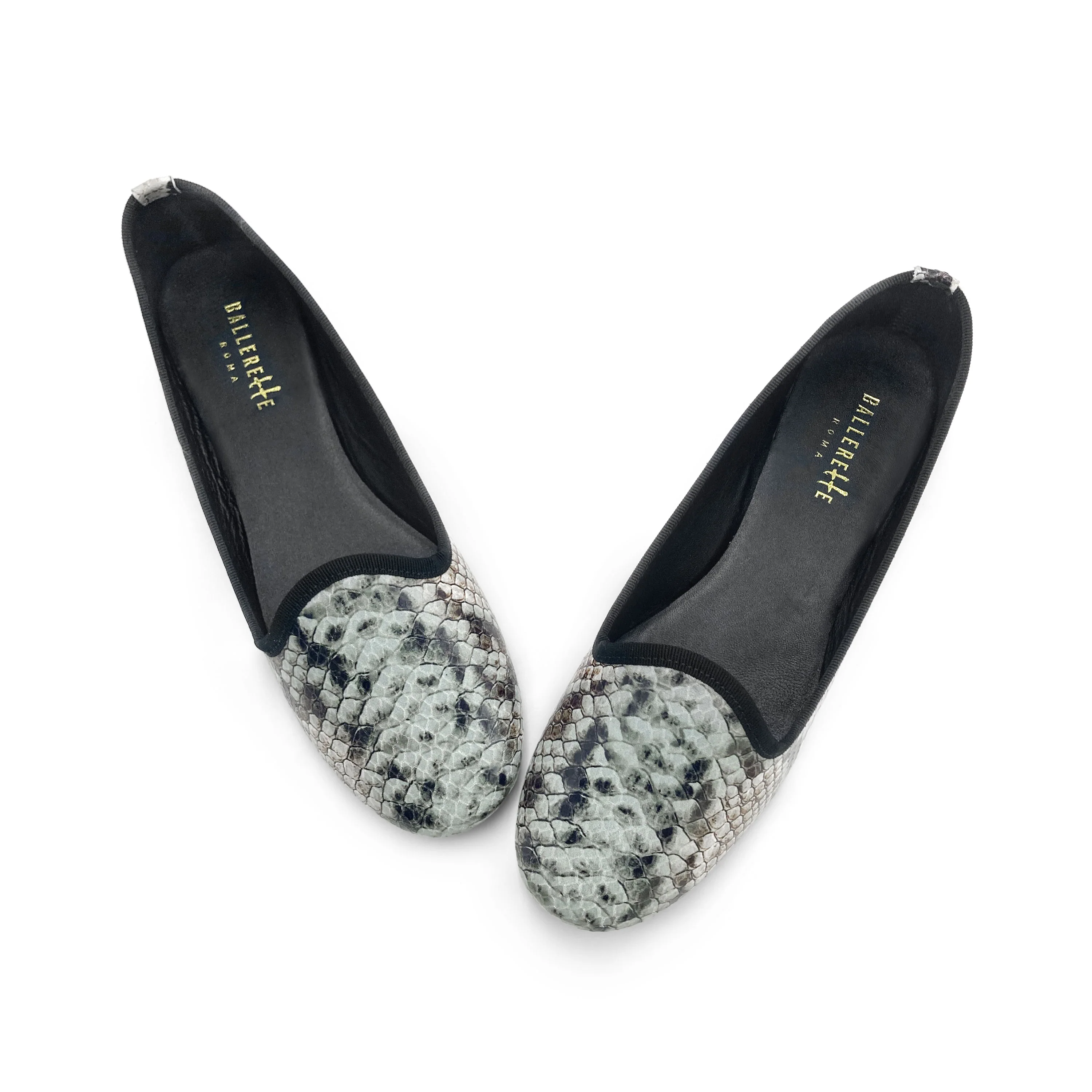 Women’s Snake Print Leather Loafers - Image 2