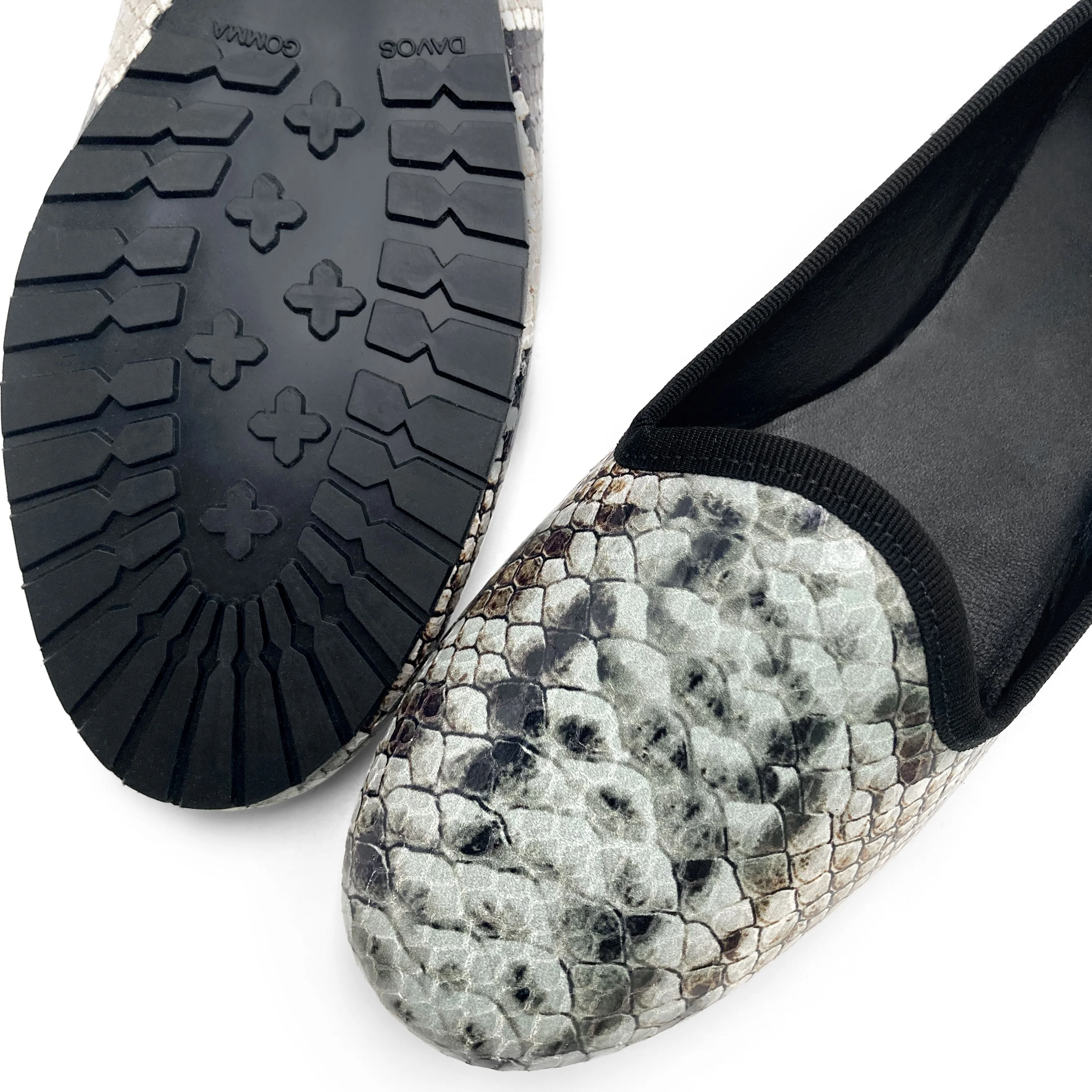 Women’s Snake Print Leather Loafers - Image 3