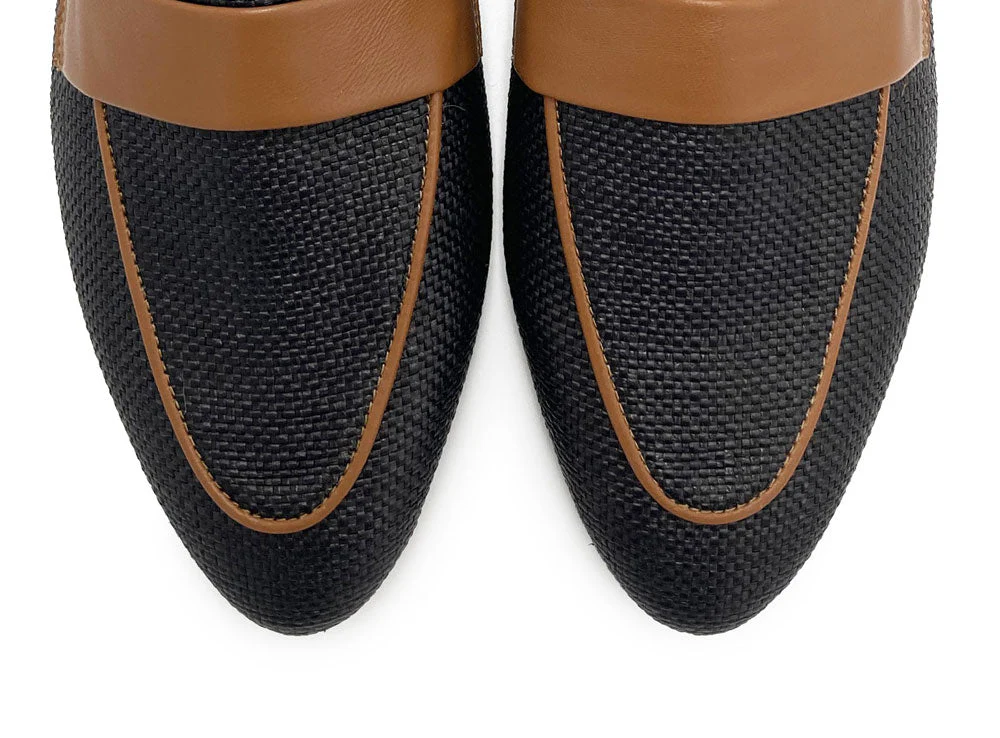 Women's summer moccasins in black raffia - Image 5